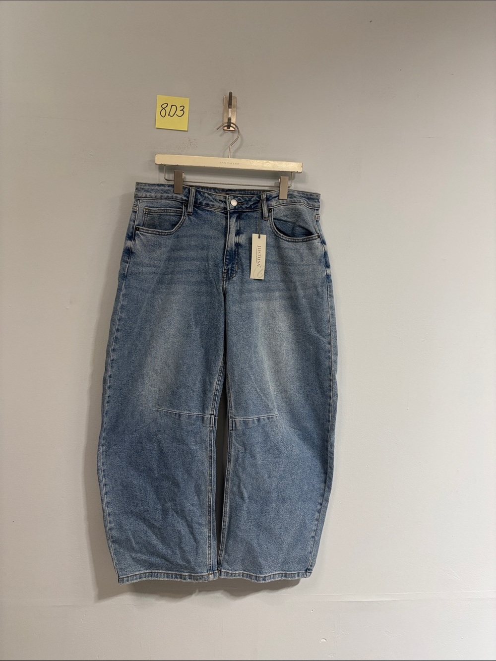 JustUSA size 12 bubble barrel jeans NWT